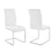 Armen Living Amanda Contemporary Side Chair in White Faux Leather and Chrome Finish, PK2 LCAMSIWH - alternate 1
